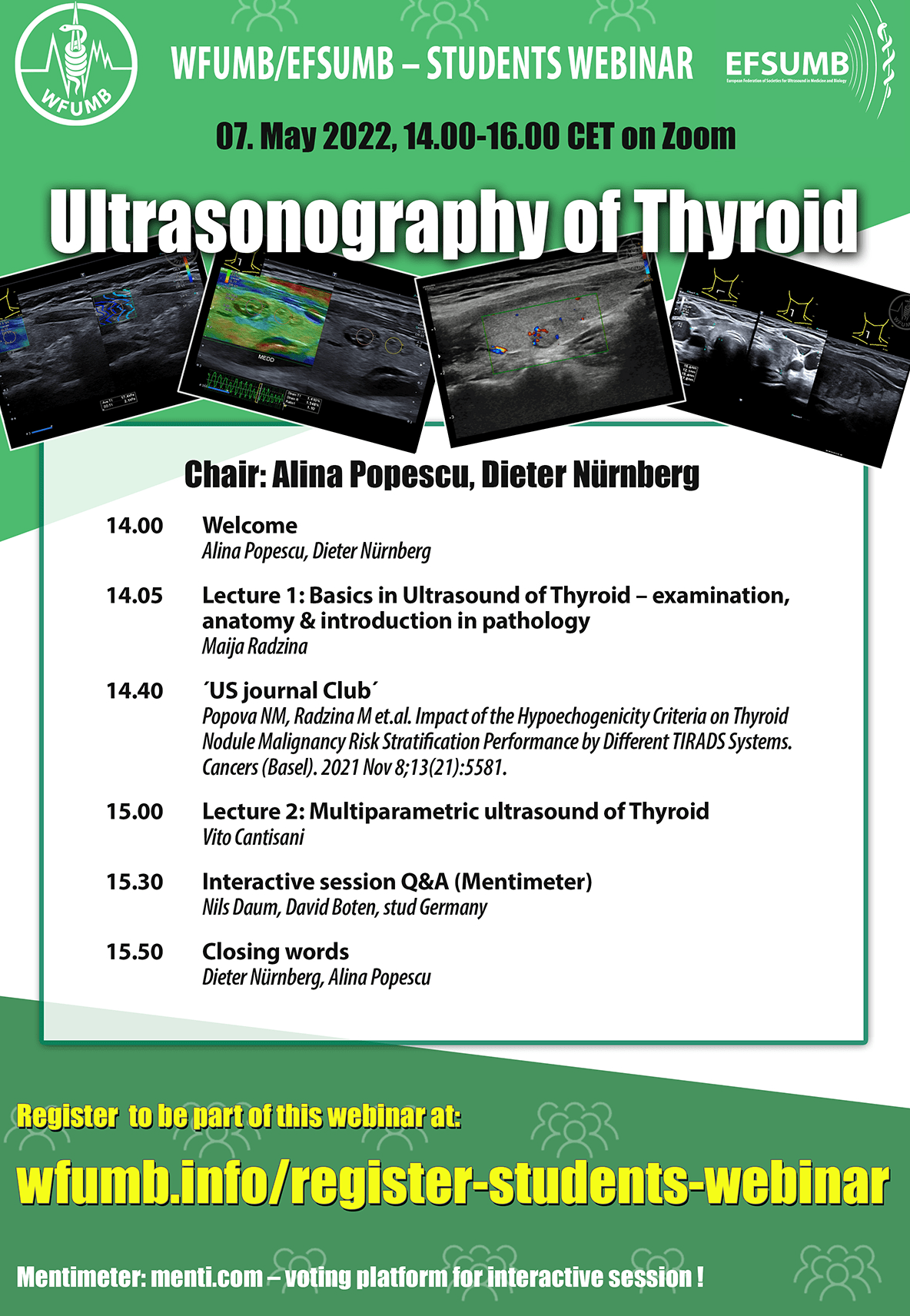 WFUMB-EFSUMB Students US webinar -Ultrasonography of Thyroid