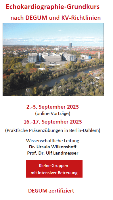Basic course Echocardiography according to DEGUM and KBV Berlin September 2023