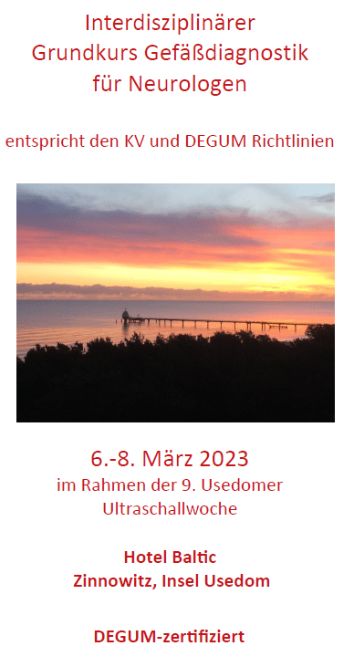 Interdisciplinary basic course in vascular diagnostics for neurologists 9th Usedom Week