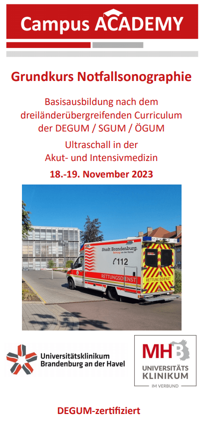 Grundkurs Notfallsonographie Brandenburg November 2023