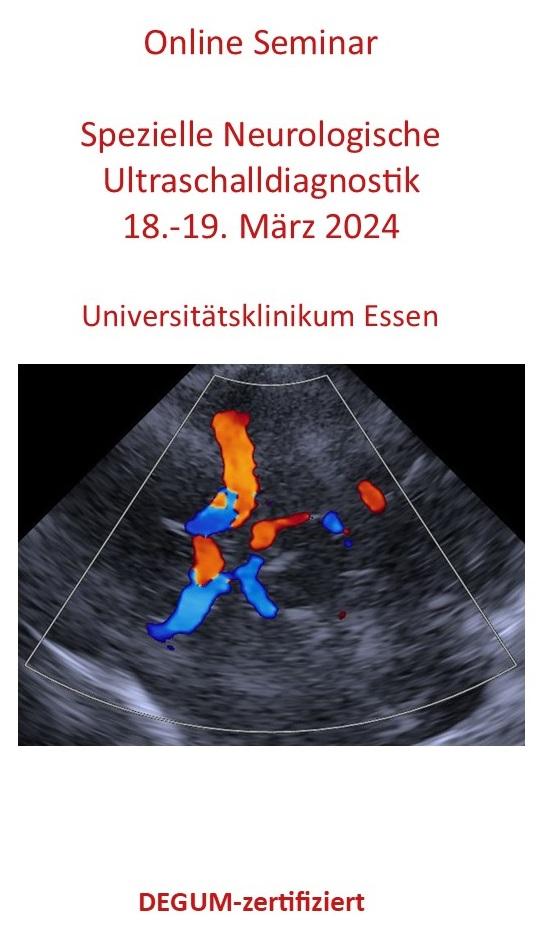 Online Seminar "Spezielle Neurologische Ultraschalldiagnostik" 18.-19. März 2024
