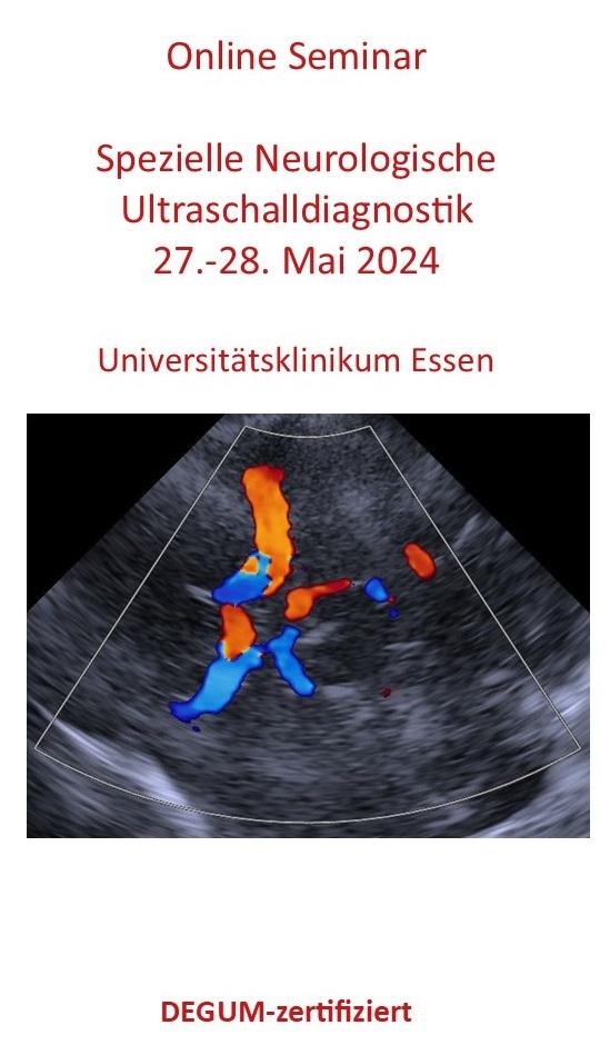Online Seminar „Spezielle Neurologische Ultraschalldiagnostik“ 27.-28. Mai 2024