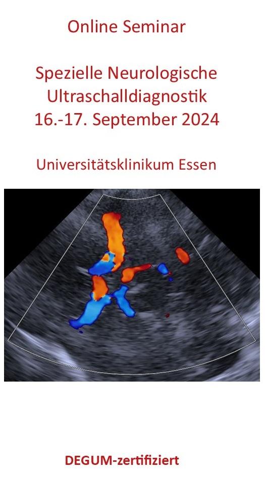 Online Seminar „Spezielle Neurologische Ultraschalldiagnostik“ 16.-17. September 2024